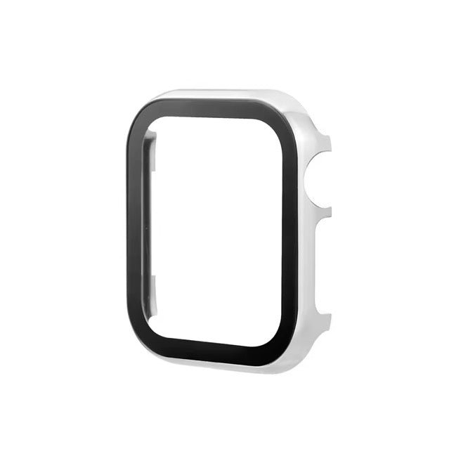 APPLE WATCH CASE COVER WITH TEMPERED FILM - SILVER